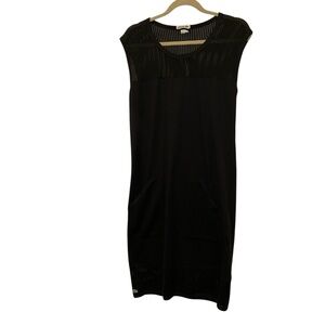 Lacoste Black Mesh Top shift jersey dress M